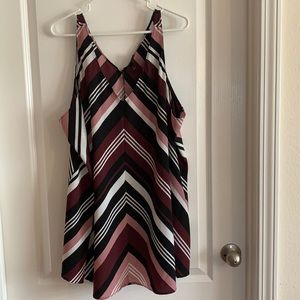 Striped print sleeveless top